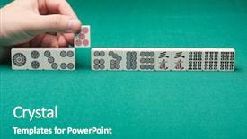  Presentation with mahjong - Cool new presentation theme with leading dice - smooth table surface backdrop and a teal colored foreground