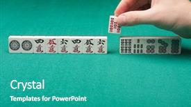  Presentation with mahjong - Amazing presentation design having leading dice - smooth table surface backdrop and a teal colored foreground
