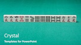  Presentation with mahjong - PPT theme with similarin game - smooth table surface background and a teal colored foreground