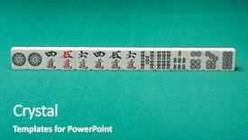  Presentation with mahjong - Presentation featuring similarin game - smooth table surface background and a teal colored foreground