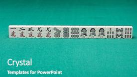  Presentation with mahjong - Colorful presentation theme enhanced with similarin game - smooth table surface backdrop and a teal colored foreground