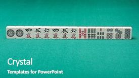  Presentation with mahjong - PPT theme with similarin game - smooth table surface background and a teal colored foreground