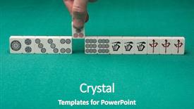  Presentation with mahjong - Beautiful slide deck featuring leading dice - smooth table surface backdrop and a teal colored foreground
