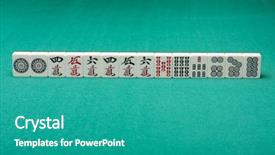  Presentation with mahjong - Beautiful presentation featuring similarin game - smooth table surface backdrop and a teal colored foreground