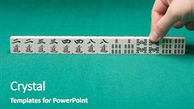  Presentation with mahjong - Presentation consisting of leading dice - smooth table surface background and a teal colored foreground