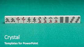  Presentation with mahjong - Presentation theme consisting of similarin game - smooth table surface background and a teal colored foreground