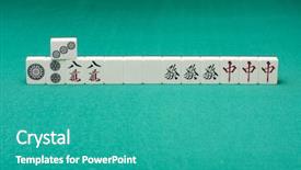 Presentation with mahjong - PPT layouts featuring similarin game - smooth table surface background and a teal colored foreground