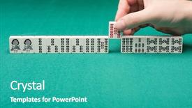  Presentation with mahjong - Colorful theme enhanced with leading dice - smooth table surface backdrop and a teal colored foreground