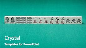  Presentation with mahjong - PPT theme with similarin game - smooth table surface background and a teal colored foreground