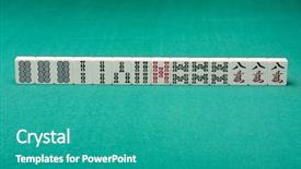  Presentation with mahjong - Beautiful slides featuring similarin game - smooth table surface backdrop and a teal colored foreground