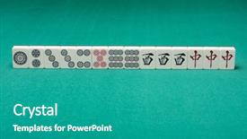  Presentation with mahjong - Presentation design with similarin game - smooth table surface background and a teal colored foreground