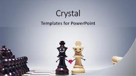  Presentation with kings - Beautiful presentation design featuring symmetry faces - two kings holding hands backdrop and a light gray colored foreground