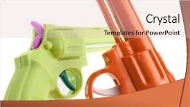  Presentation with guns - Slides consisting of similarin game - two plastic guns background and a lemonade colored foreground