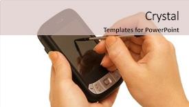  Presentation with smartphone - Beautiful PPT theme featuring similar photos in my portfolio backdrop and a soft green colored foreground