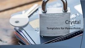  Presentation with mechanical - Amazing slides having simle mechanical lock security backdrop and a light blue colored foreground