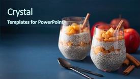  Presentation with vegan - Audience pleasing PPT layouts consisting of simmered apples and peanut butter backdrop and a  colored foreground