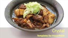  Presentation with japanese food - Amazing slides having simmered-beef-and-tofu-japanese backdrop and a tawny brown colored foreground