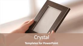  Presentation with simple - Slides consisting of keep it simple - child's hands holding photo frame background and a coral colored foreground