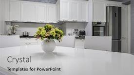  Presentation with dining table - Presentation having simple-and-luxury-modern-white background and a light gray colored foreground