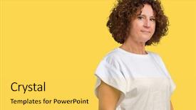  Presentation with middle ages portrait - Beautiful PPT layouts featuring simple and natural with cross backdrop and a yellow colored foreground