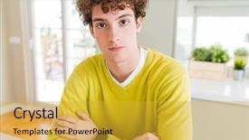  Presentation with skin care natural yellow - Beautiful slide set featuring simple and natural with cross backdrop and a gold colored foreground