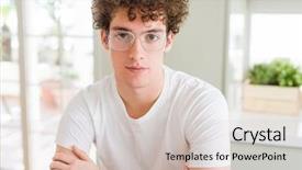  Presentation with glasses - Presentation design featuring simple and natural with cross background and a  colored foreground