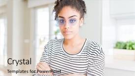  Presentation with african american presenter - Colorful PPT theme enhanced with simple and natural with cross backdrop and a  colored foreground