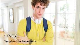  Presentation with young college student diagnosis of sti - Presentation theme featuring simple and natural with cross background and a yellow colored foreground