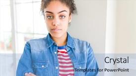  Presentation with african american startup - PPT theme consisting of simple and natural with cross background and a  colored foreground