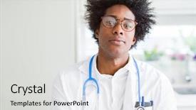  Presentation with doctor african - Cool new slide deck with simple and natural with cross backdrop and a  colored foreground