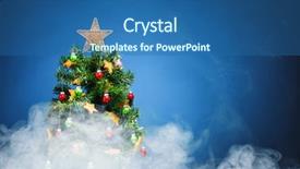  Presentation with ice blue - Amazing theme having simple bachground light colour - christmas tree in ice fog backdrop and a ocean colored foreground