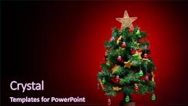  Presentation with christmas red - Presentation theme featuring simple bachground light colour - festive christmas tree on red background and a wine colored foreground