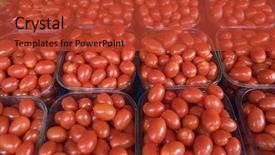  Presentation with boxes light - Amazing PPT theme having simple bachground light colour agticulture - cherry tomatoes in boxes backdrop and a red colored foreground