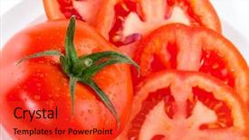  Presentation with tomato ketchup single red - PPT theme consisting of simple bachground light colour agticulture - fresh red tomatoes isolated background and a  colored foreground