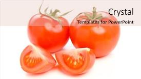  Presentation with tomatoes mechanism - Beautiful presentation theme featuring simple bachground light colour agticulture - isolated tomatoes backdrop and a  colored foreground