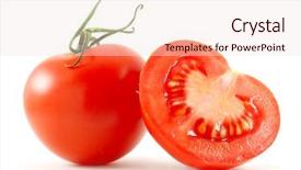  Presentation with brown sugar isolated on white - Slide deck featuring simple bachground light colour agticulture - two tomatoes isolated on white background and a lemonade colored foreground