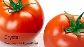  Presentation with fresh water splash green apple isolated white - Presentation design featuring simple bachground light colour agticulture - two tomatoes isolated on white background and a  colored foreground