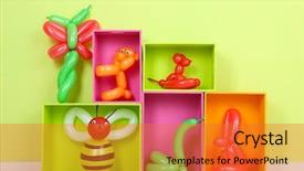  Presentation with balloon - PPT theme enhanced with background from snowdrop flowers lots background and a gray colored foreground