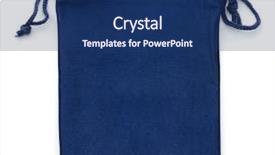  Presentation with bag - Theme featuring simple blank - blue drawstring gift bag isolated background and a ocean colored foreground