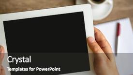  Presentation with empty - Beautiful presentation theme featuring simple blank - tablet with empty screen backdrop and a dark gray colored foreground
