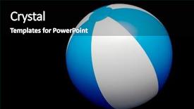  Presentation with black 3d plastic print texture - Presentation theme having simple blue white - plastic ball isolated on black background and a black colored foreground