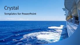  Presentation with sailing ship - Theme with simple boat - cruise ship sailing towards background and a light blue colored foreground