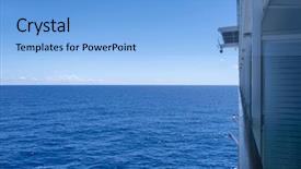  Presentation with sailing ship - Cool new presentation theme with simple boat - cruise ship sailing towards backdrop and a light blue colored foreground