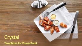  Presentation with bacon - Amazing slides having simple boat - plate with bacon wrapped chicken backdrop and a tawny brown colored foreground