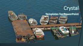  Presentation with simple templlaets - Colorful presentation enhanced with simple boats at the jetty backdrop and a ocean colored foreground