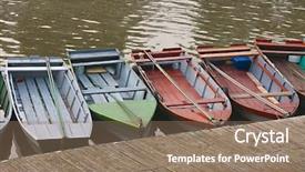  Presentation with simple templlaets - PPT theme having simple boats at the jetty background and a coral colored foreground