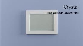  Presentation with square wall frame - Colorful presentation design enhanced with simple border - empty photo frame on wall backdrop and a light blue colored foreground