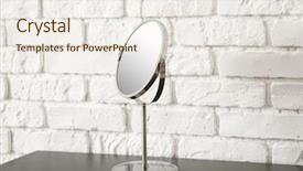  Presentation with border simple - Presentation theme consisting of simple border - small mirror on table near background and a sky blue colored foreground