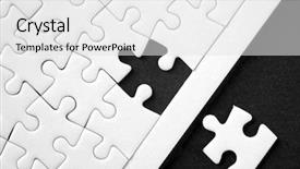  Presentation with last - Cool new slides with white jigsaw - one last piece backdrop and a white colored foreground