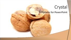  Presentation with walnut - Cool new presentation with walnut on white background backdrop and a white colored foreground